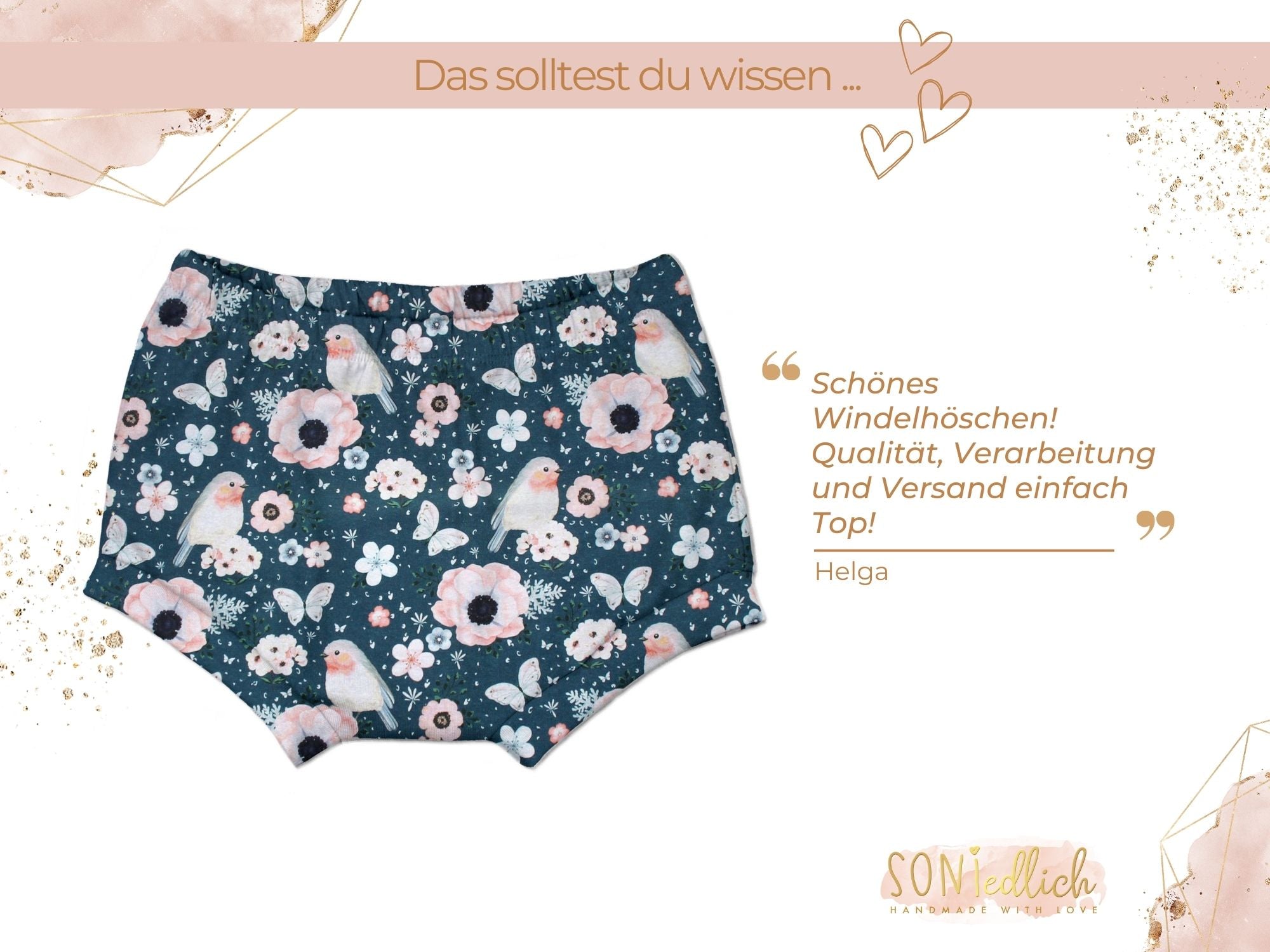 Bummie für Babys und Kinder „little birds, petrol“ Bewertung