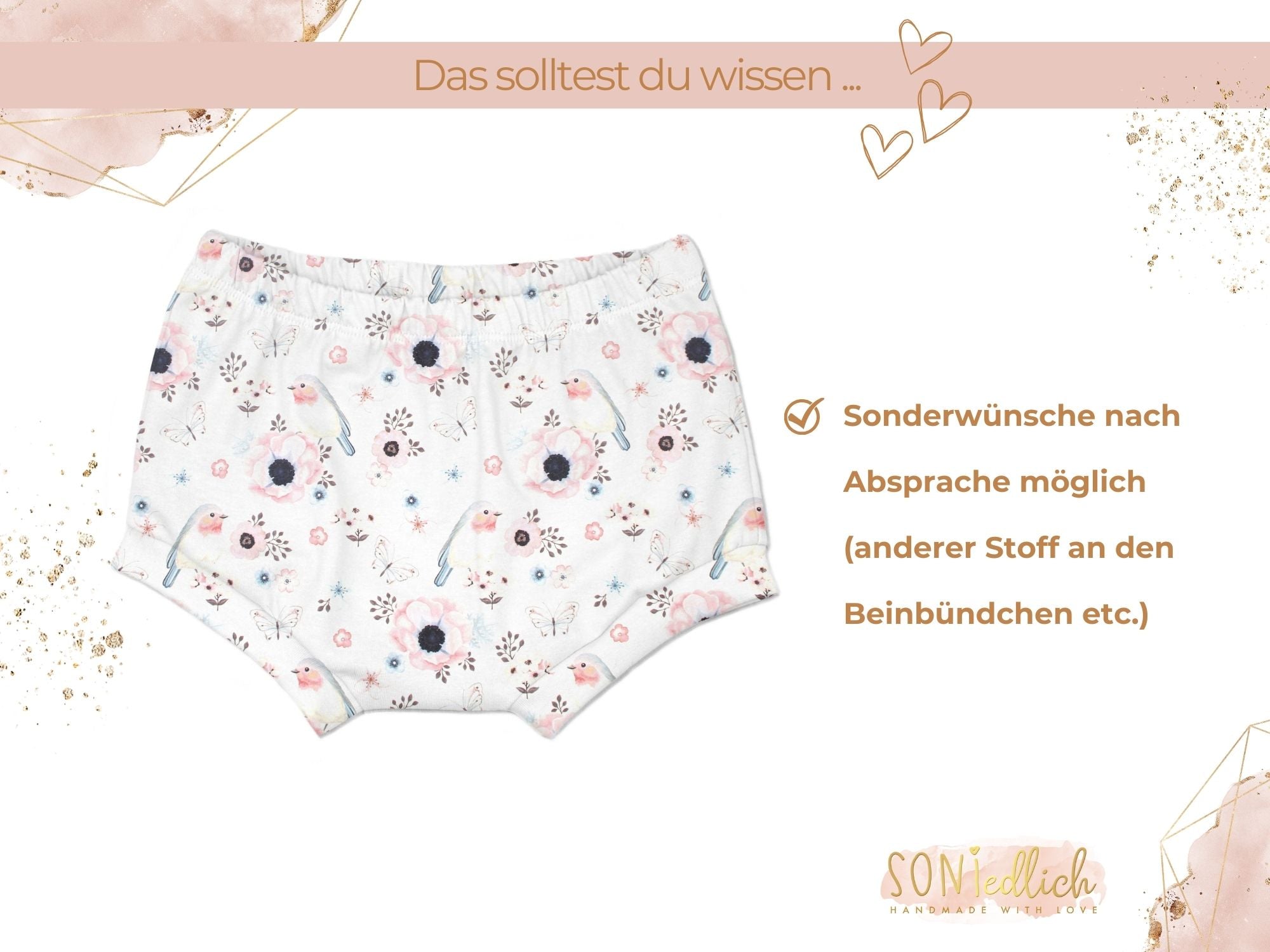 Bummie für Babys und Kinder „little birds, weiß“ Sonderwünsche