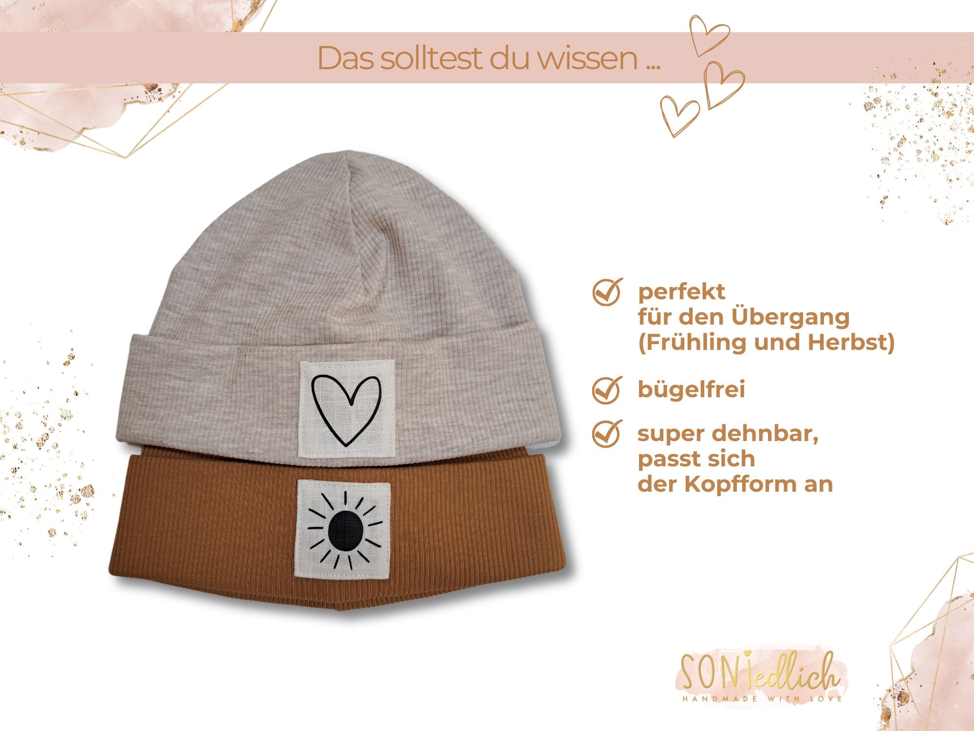 Hipster-Beanie aus Rib-Jersey. Perfekt für den Übergang, bügelfrei. Passt sich der Kopfform an.