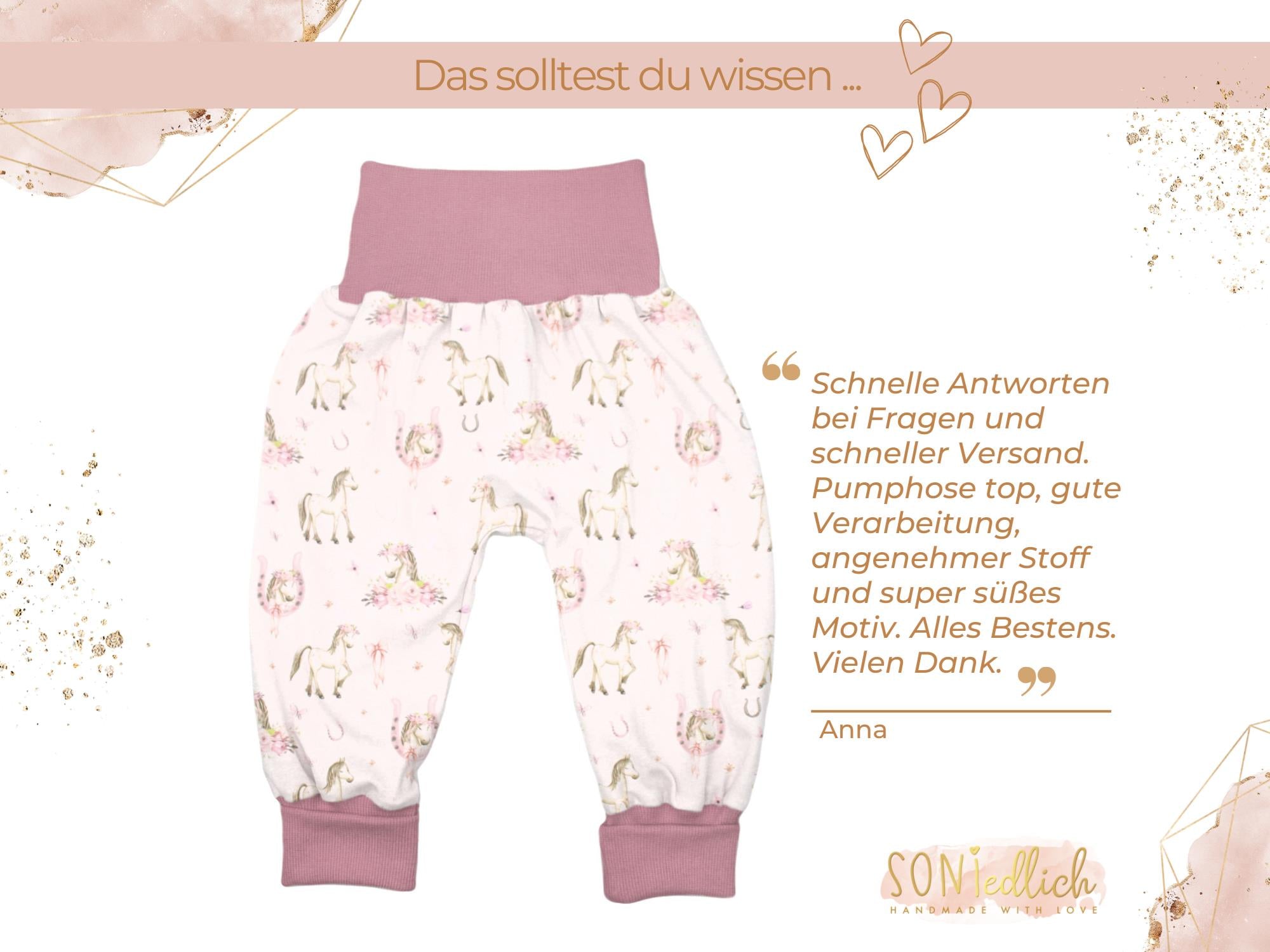 Lange Pumphose für Babys und Kinder „Boho Pferde“ Bewertung