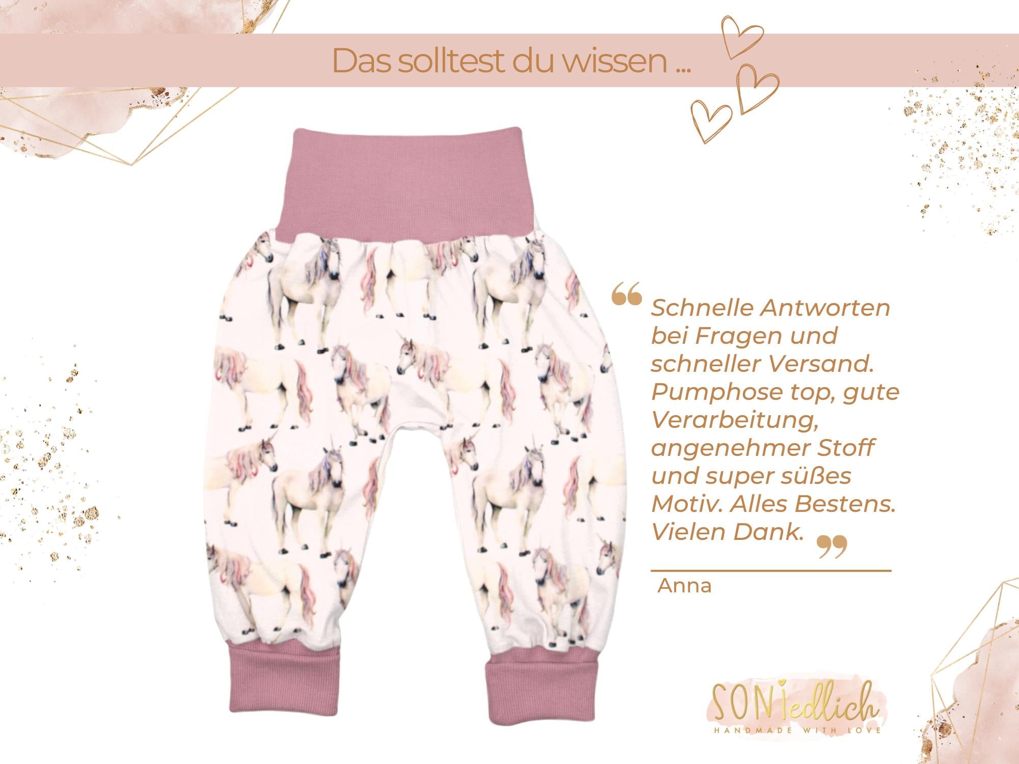 Lange Pumphose für Babys und Kinder „Einhorn“ Bewertung