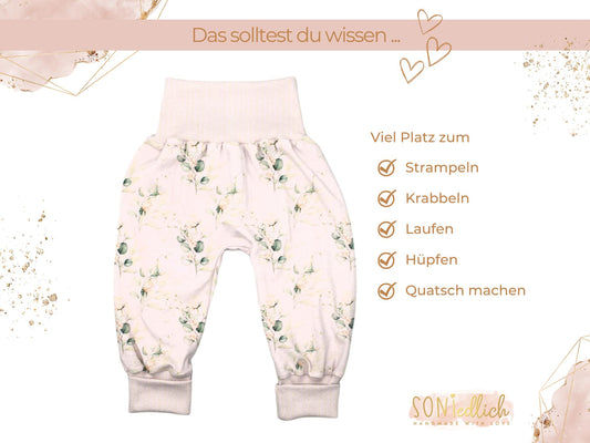 Lange Pumphose für Babys und Kinder „Eukalyptus“ Beschreibung 1