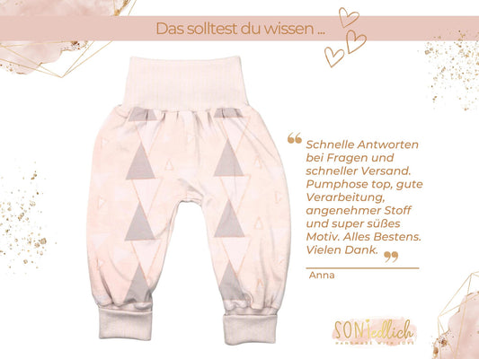 Lange Pumphose für Babys und Kinder „Glitzerdreieck“ Bewertung