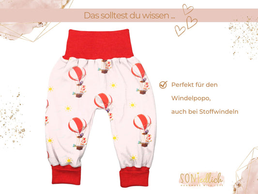 Lange Pumphose für Babys und Kinder „Heißluftballons“ Beschreibung 2