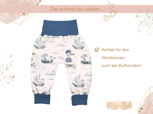 Lange Pumphose für Babys und Kinder „Kapitän Möwe“ Beschreibung 1