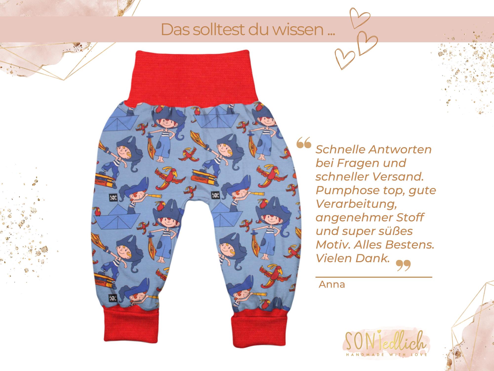 Lange Pumphose für Babys und Kinder „Papierschiffpiraten“ Bewertung