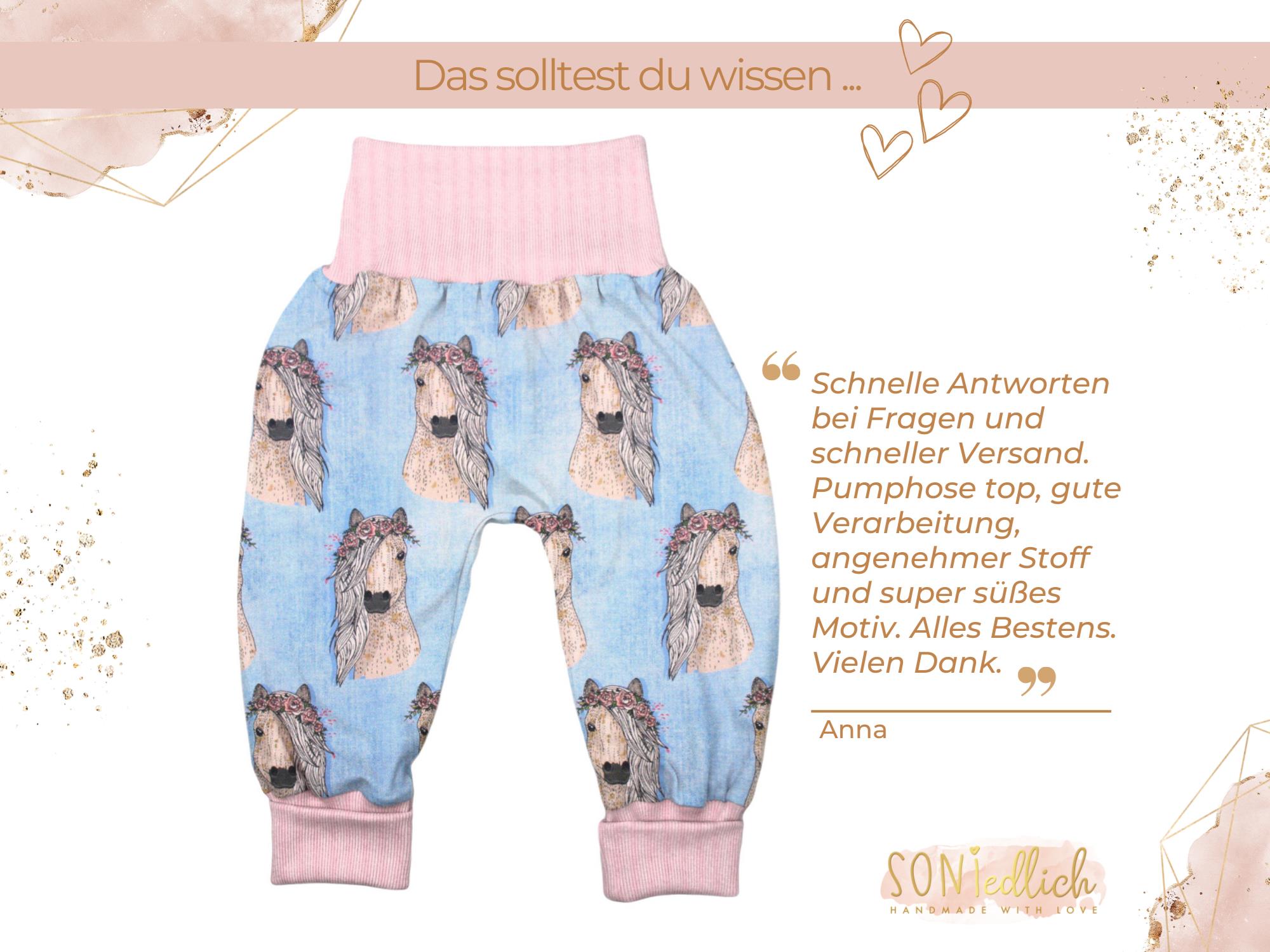 Lange Pumphose für Babys und Kinder „Pferde jeansoptik“ Bewertung