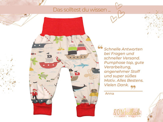Lange Pumphose für Babys und Kinder „Piraten beige“ Bewertung