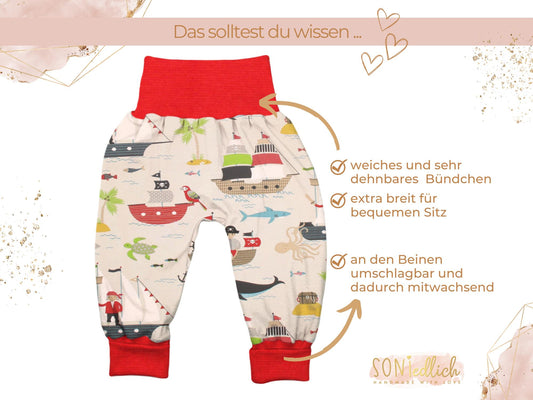 Lange Pumphose für Babys und Kinder „Piraten beige“ Merkmale