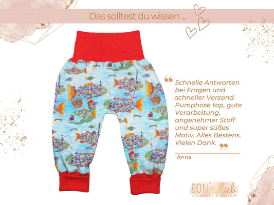 Lange Pumphose für Babys und Kinder „Regenbogenfisch“ Bewertung