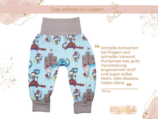 Lange Pumphose für Babys und Kinder „Ritterburg“ Bewertung