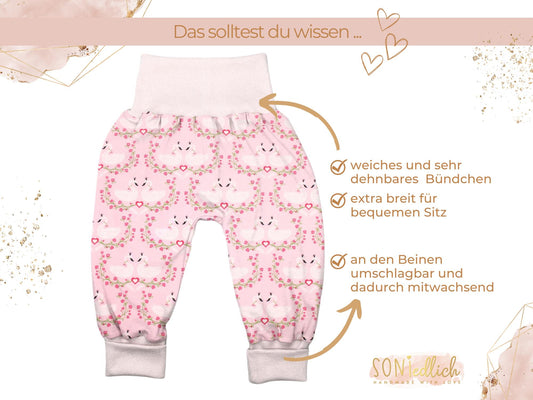 Lange Pumphose für Babys und Kinder „Schwäne“ Merkmale