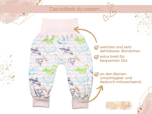 Lange Pumphose für Babys und Kinder „Schwimmreifentiere“ Merkmale