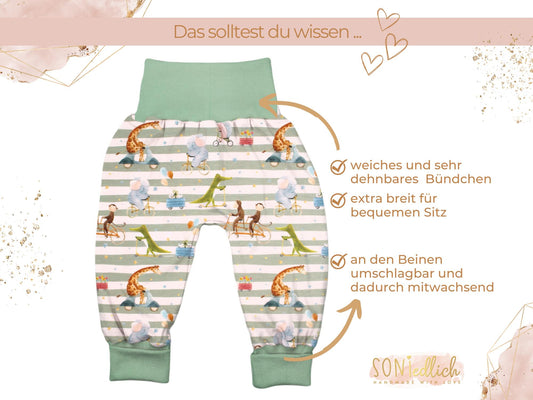 Lange Pumphose für Babys und Kinder „Tierausflug“ Merkmale
