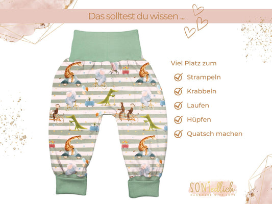 Lange Pumphose für Babys und Kinder „Tierausflug“ Beschreibung 1