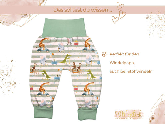 Lange Pumphose für Babys und Kinder „Tierausflug“ Beschreibung 2