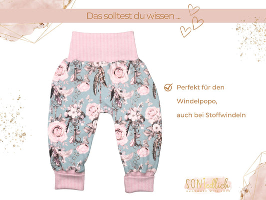 Lange Pumphose für Babys und Kinder „sweet key“ Beschreibung 2
