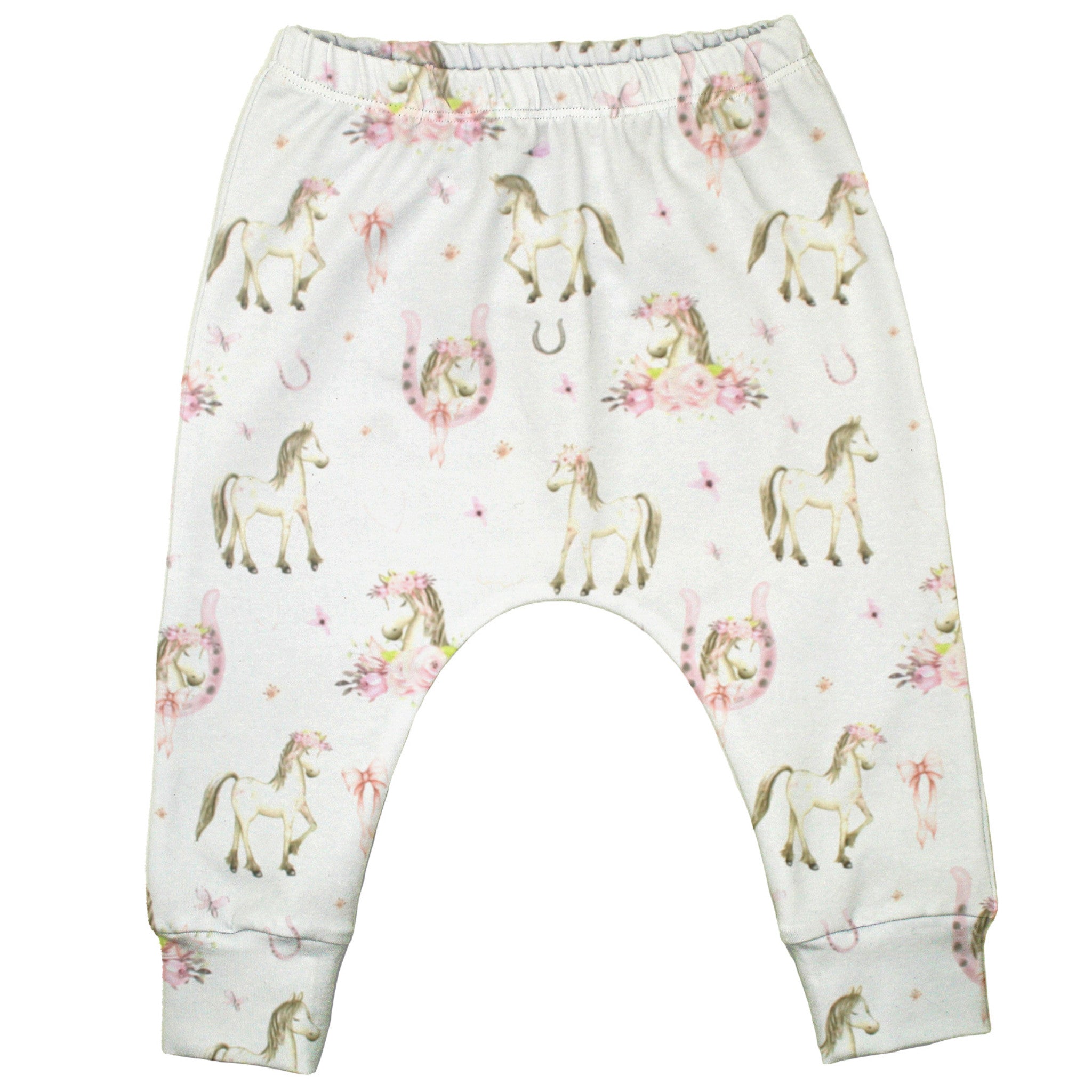 Slim Harem Pants für Babys und Kinder „Boho Pferde“