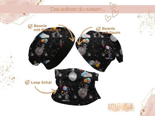 Beanie und Loop Set für Babys und Kinder „Astronaut“ Beschreibung 1