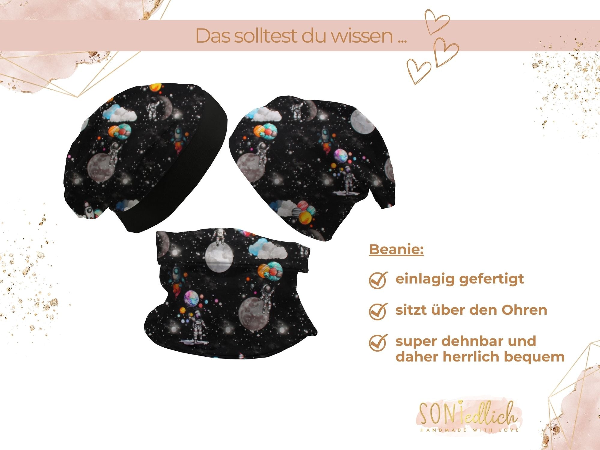 Beanie und Loop Set für Babys und Kinder „Astronaut“ Beanie