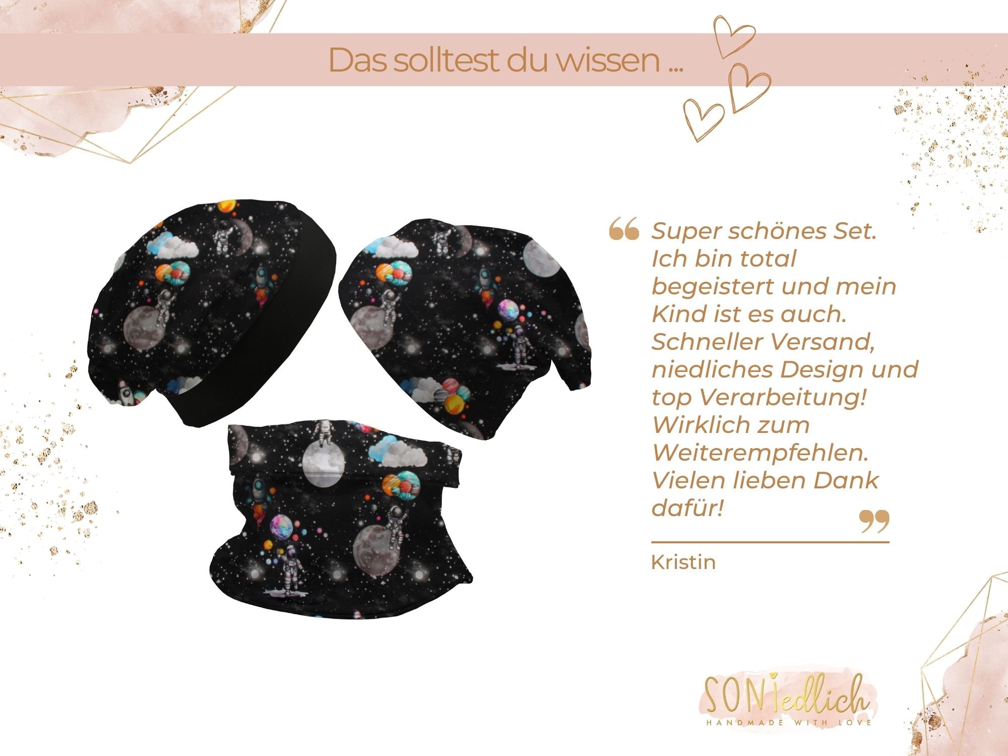 Beanie und Loop Set für Babys und Kinder „Astronaut“ Bewertung
