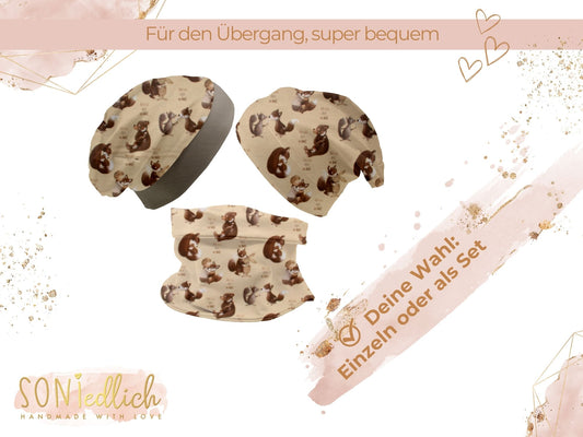 Beanie und Loop Set für Babys und Kinder „hab dich lieb" - einzeln oder als Set erhältlich