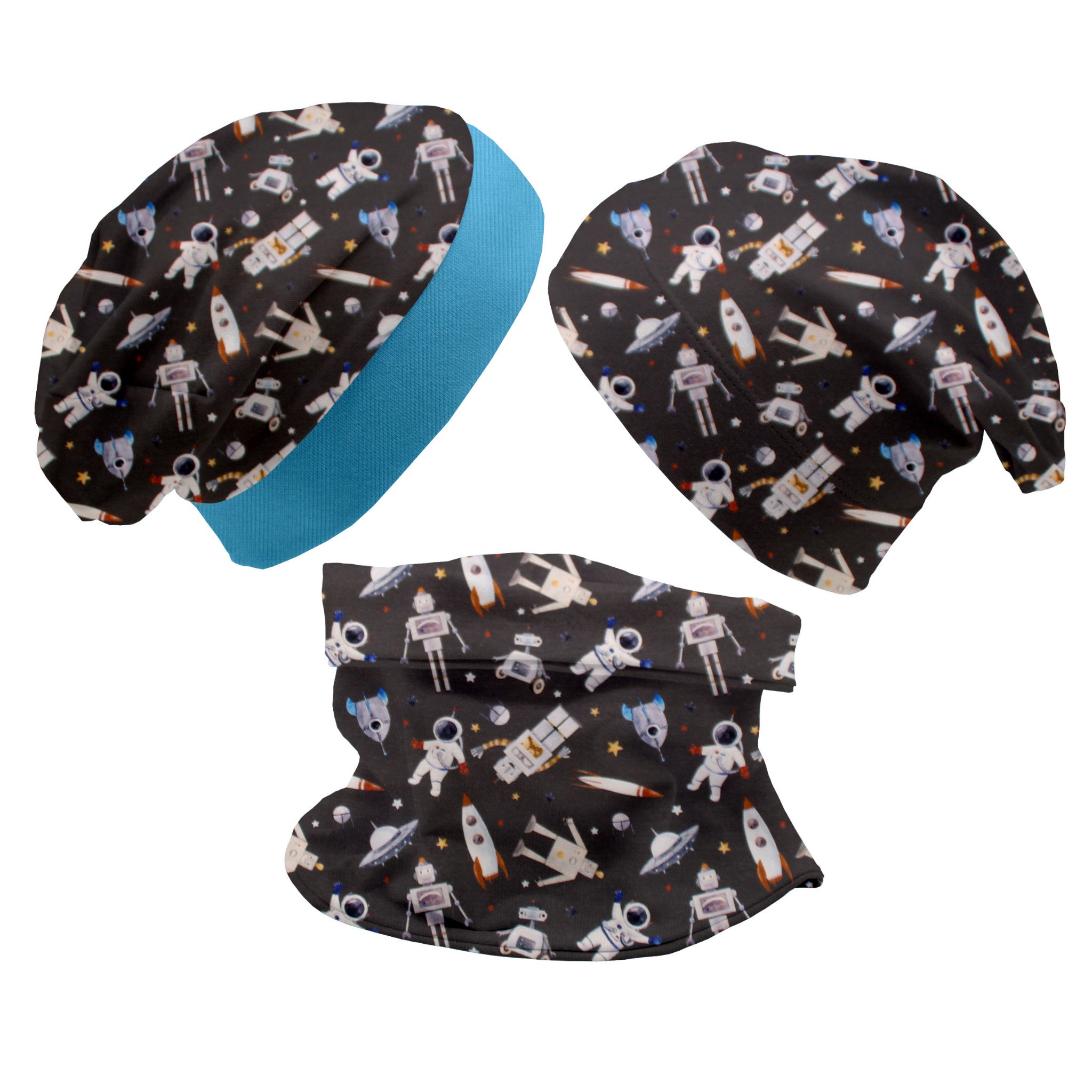 Beanie und Loop Set "Weltall" für Babys und Kinder