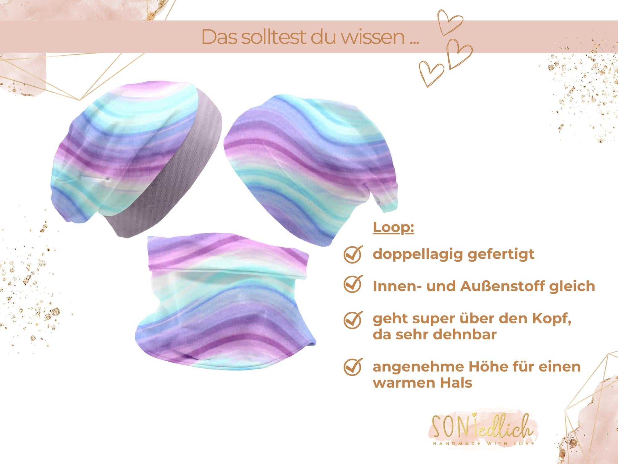 Beanie und Loop Set für Babys und Kinder "marshmallow" Loop
