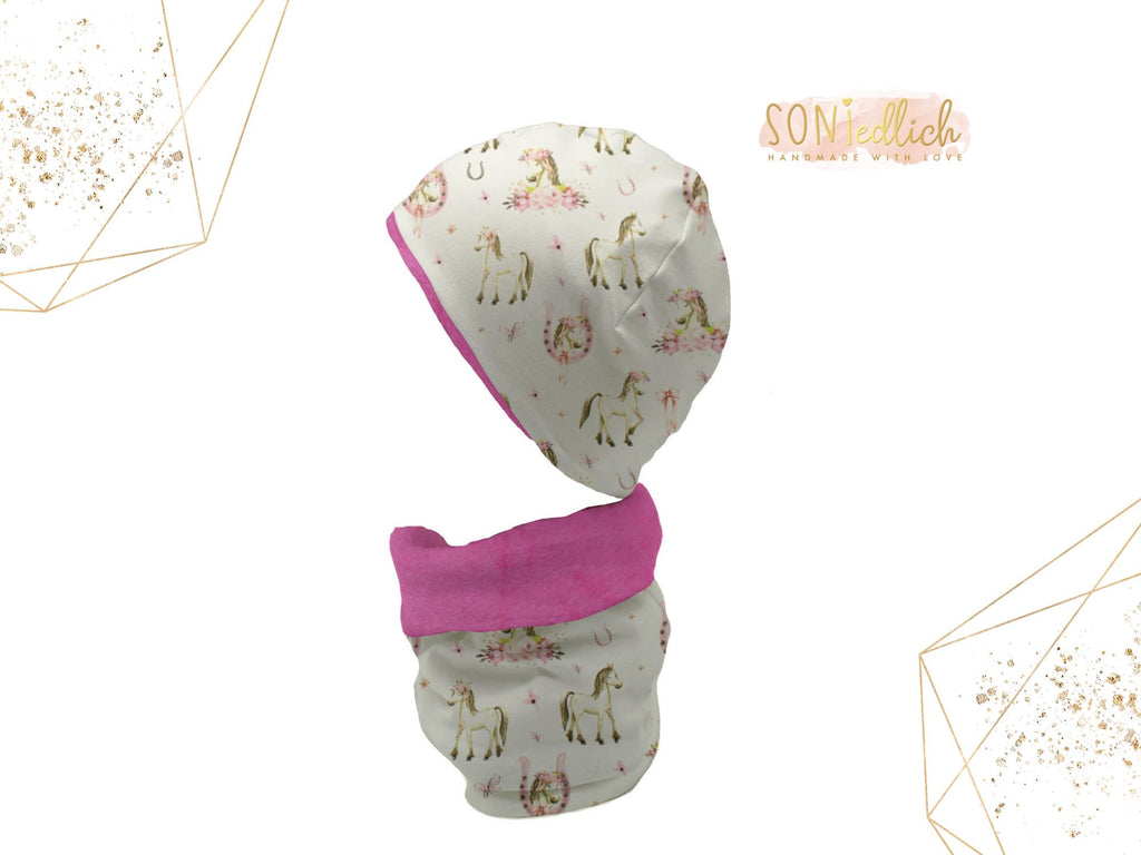 Gefüttertes Mützen und Loop Set für Babys und Kinder 