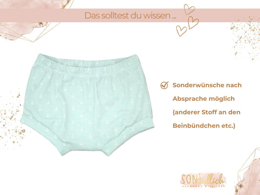 Bummie für Babys und Kinder „Anker, mint“ Sonderwünsche