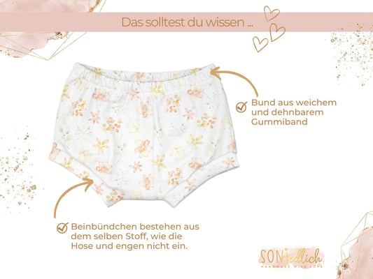 Bummie für Babys und Kinder "aquarell flowers" Details