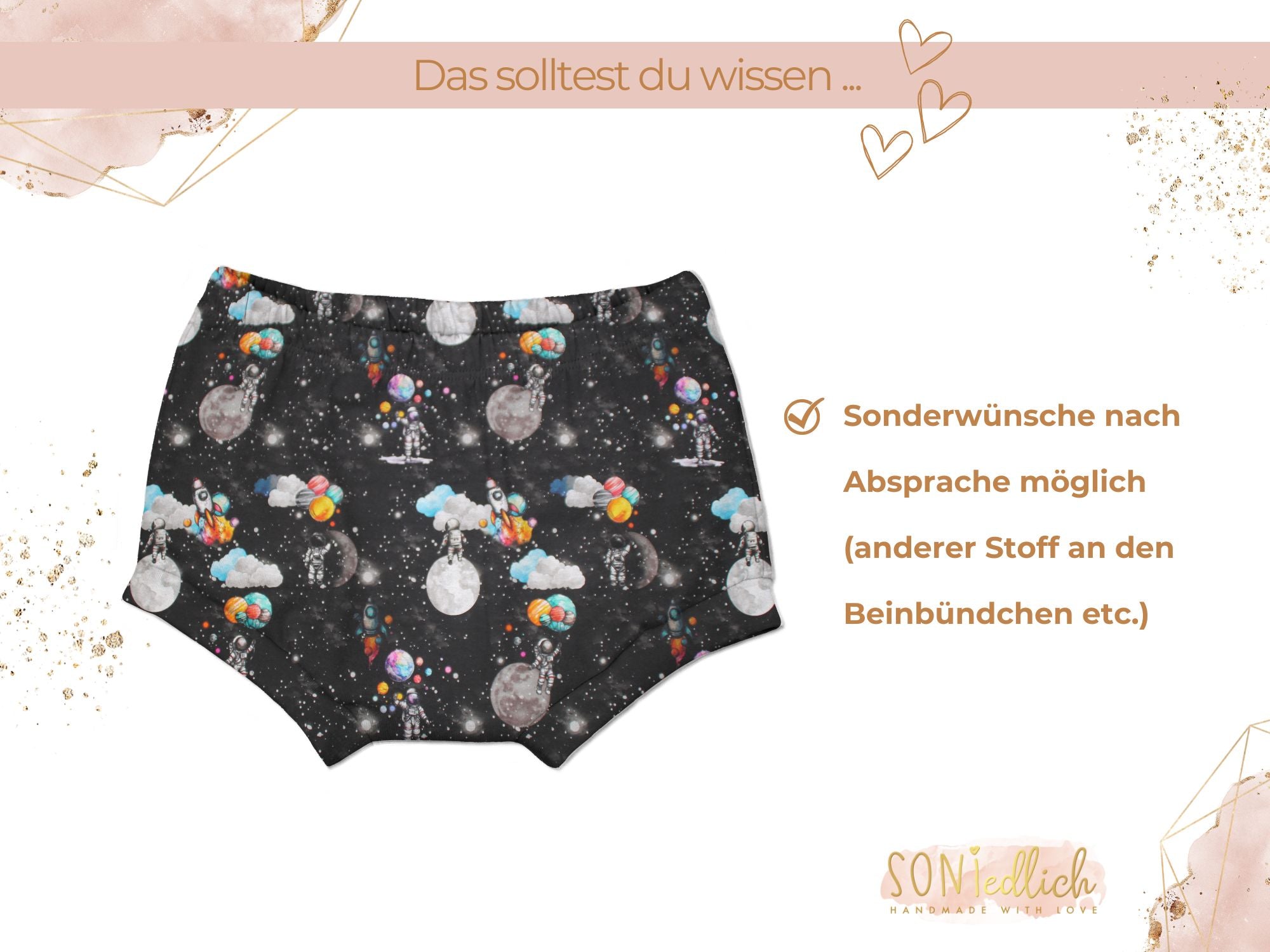 Bummie für Babys und Kinder „Astronaut“ Sonderwünsche