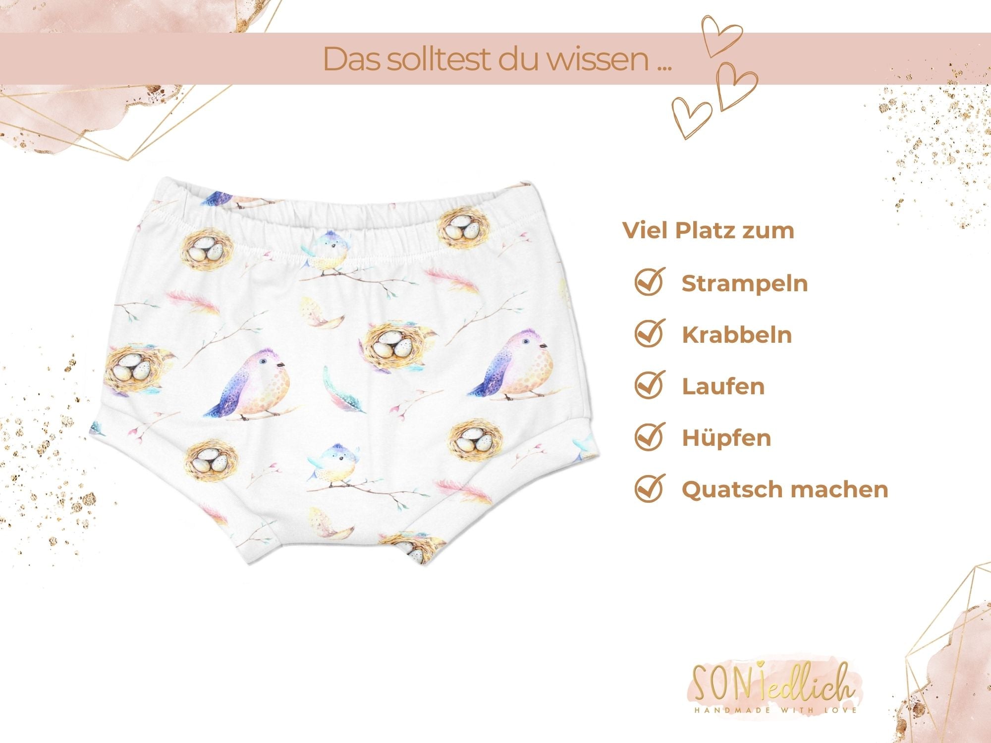 Bummie für Babys und Kinder „baby bird“ Beschreibung2