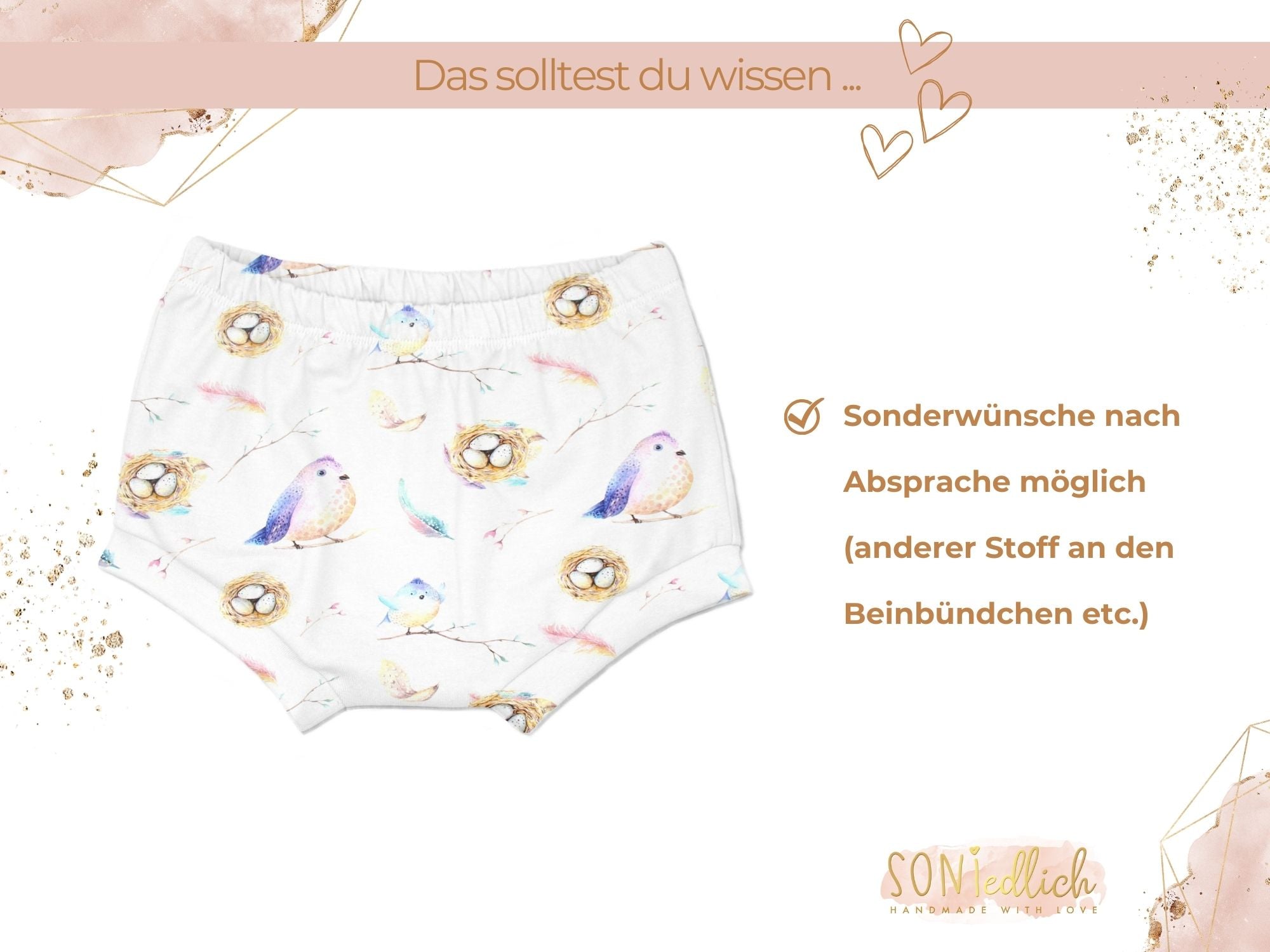 Bummie für Babys und Kinder „baby bird“ Sonderwünsche