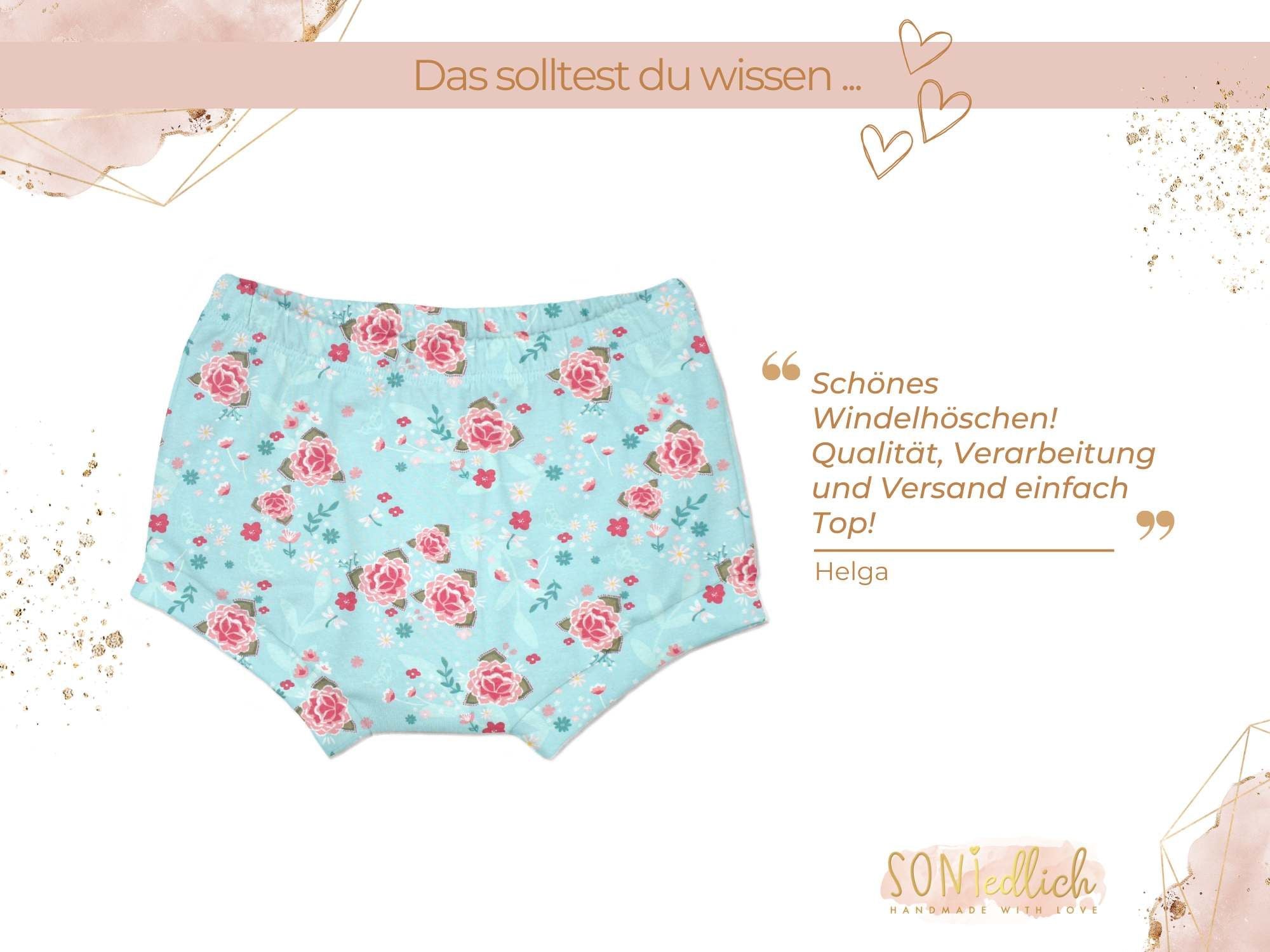 Bummie Blumen türkis, Bewertung