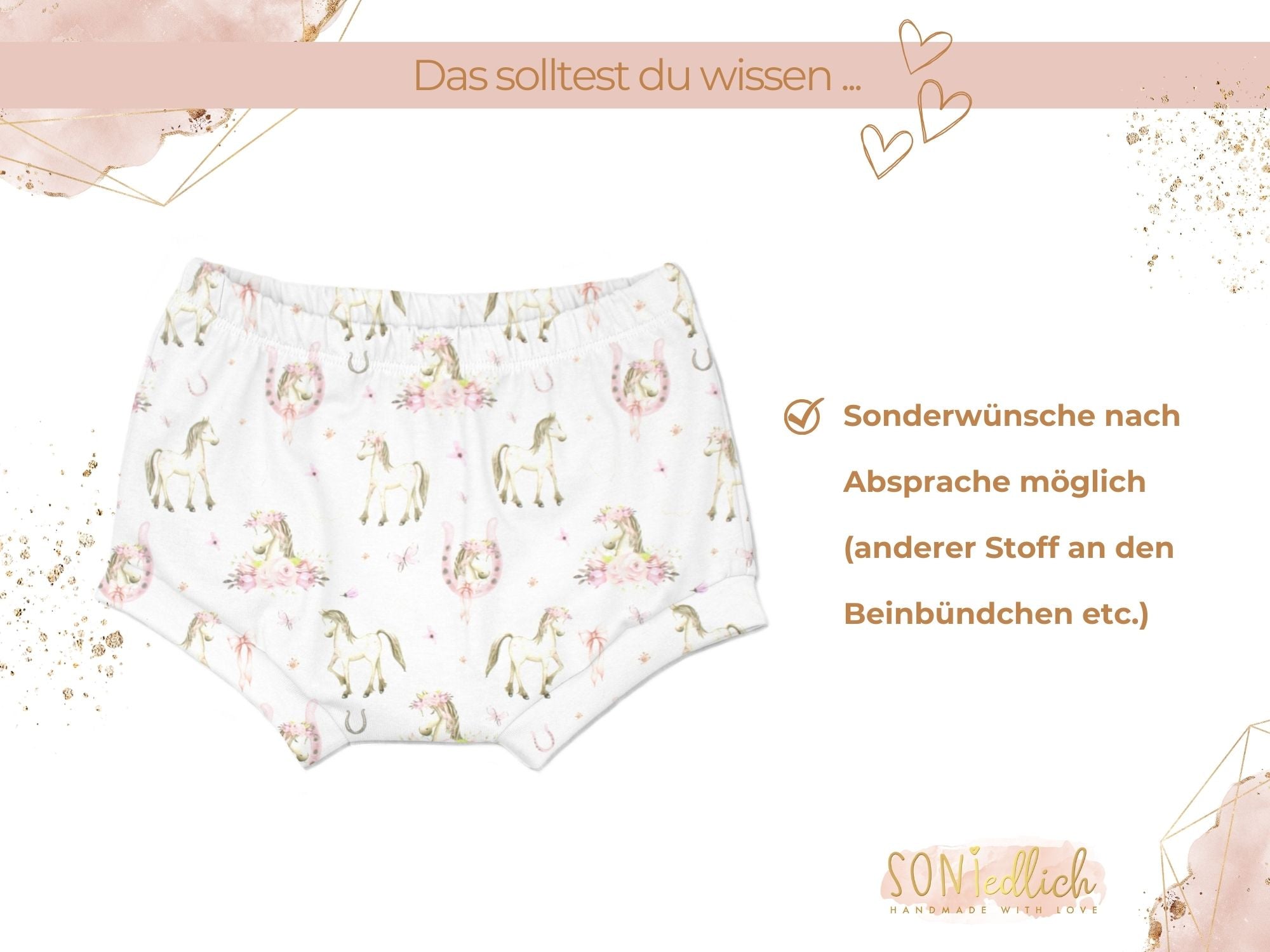 Bummie für Babys und Kinder „Boho Pferde“ Sonderwünsche