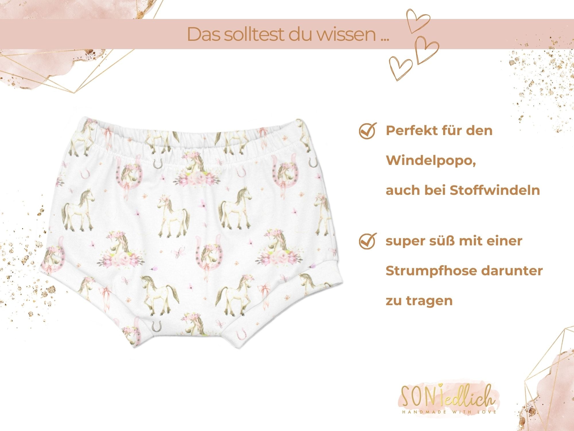 Bummie für Babys und Kinder „Boho Pferde“ Beschreibung1