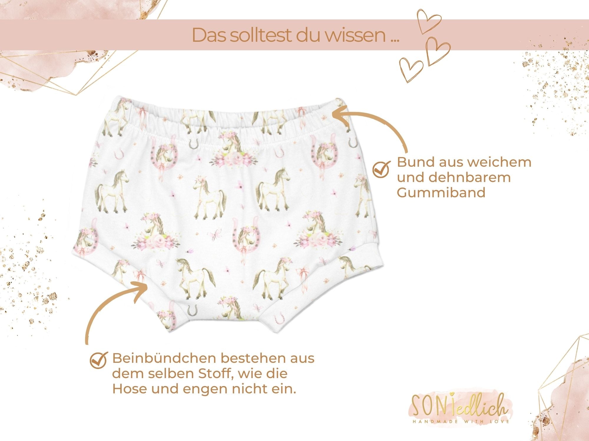 Bummie für Babys und Kinder „Boho Pferde“ Details