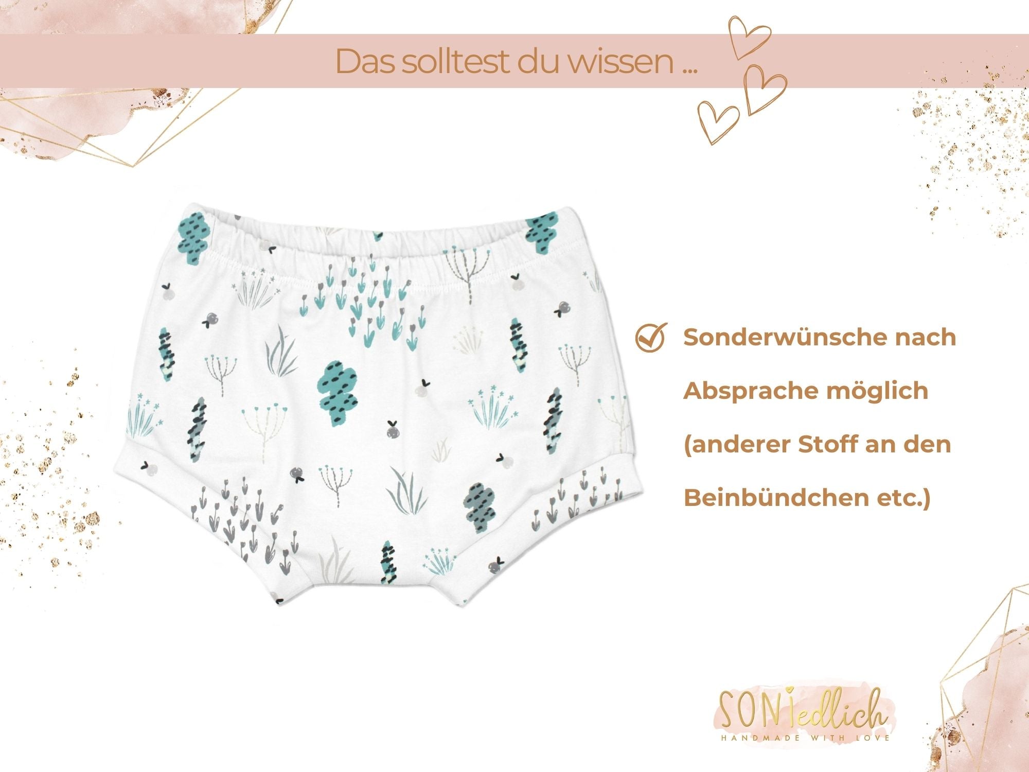 Bummie für Babys und Kinder „bushes“ Sonderwünsche