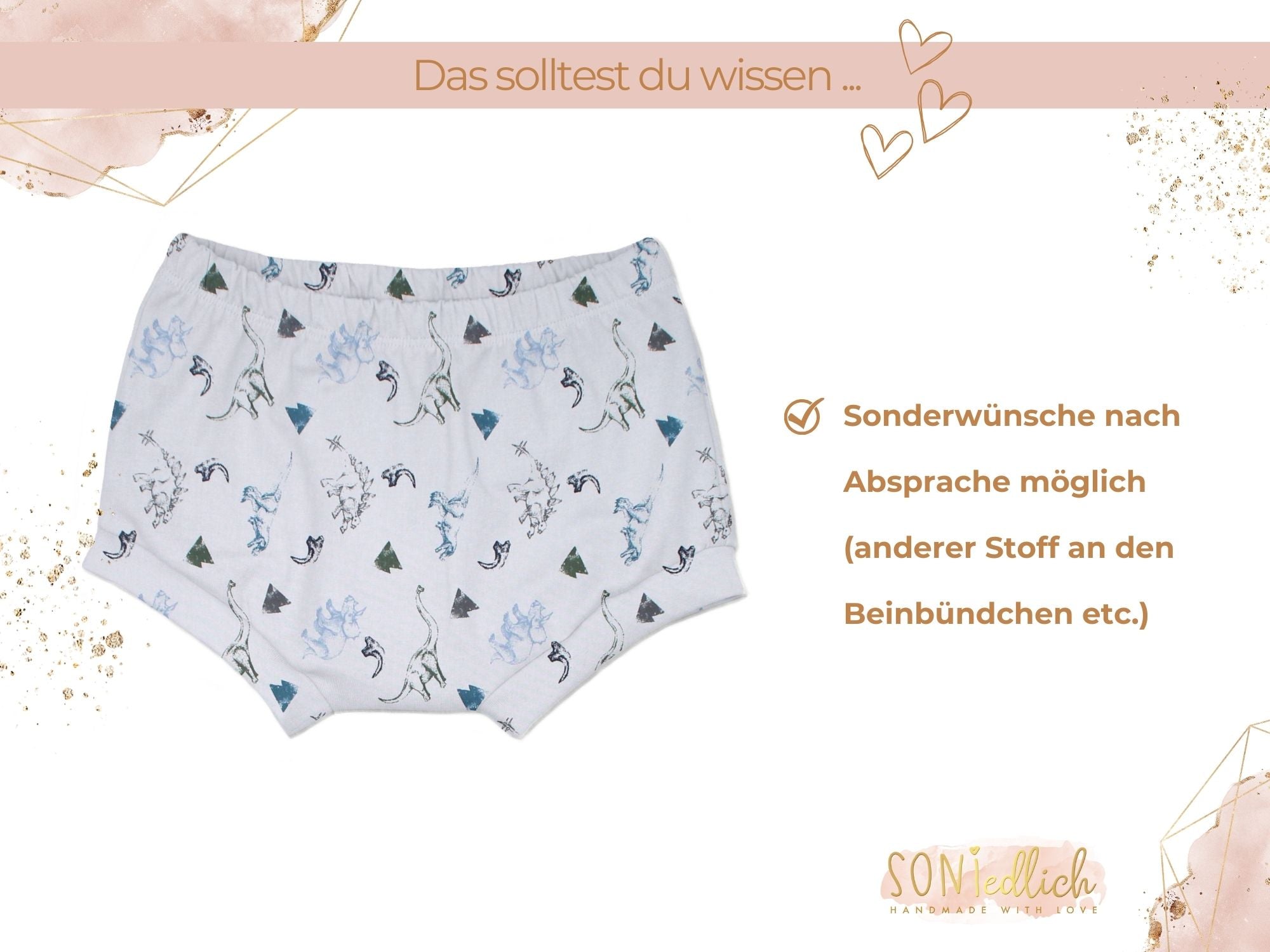 Bummie für Babys und Kinder „Dinos hellgrau“ Sonderwünsche