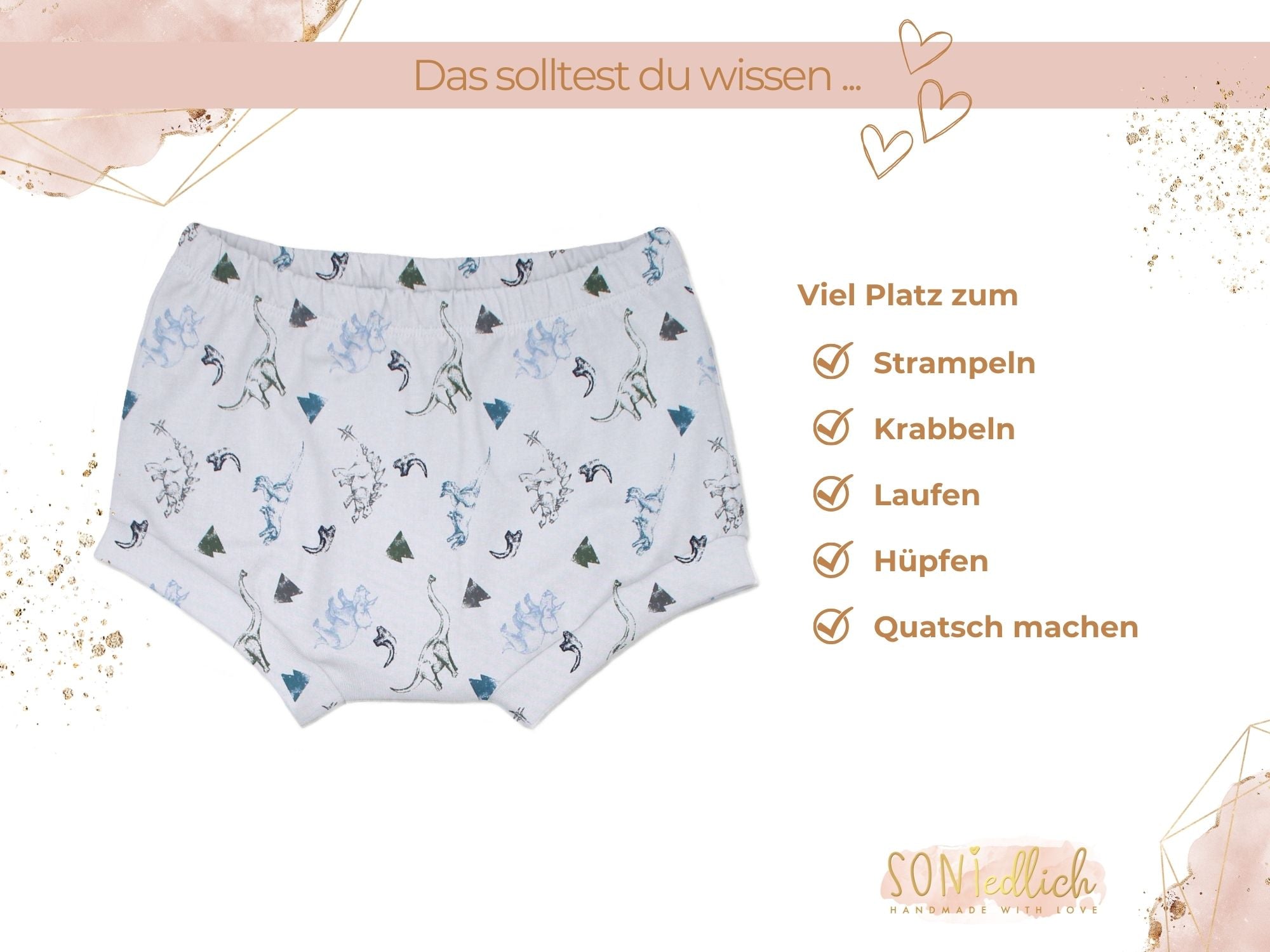 Bummie für Babys und Kinder „Dinos hellgrau“ Beschreibung2