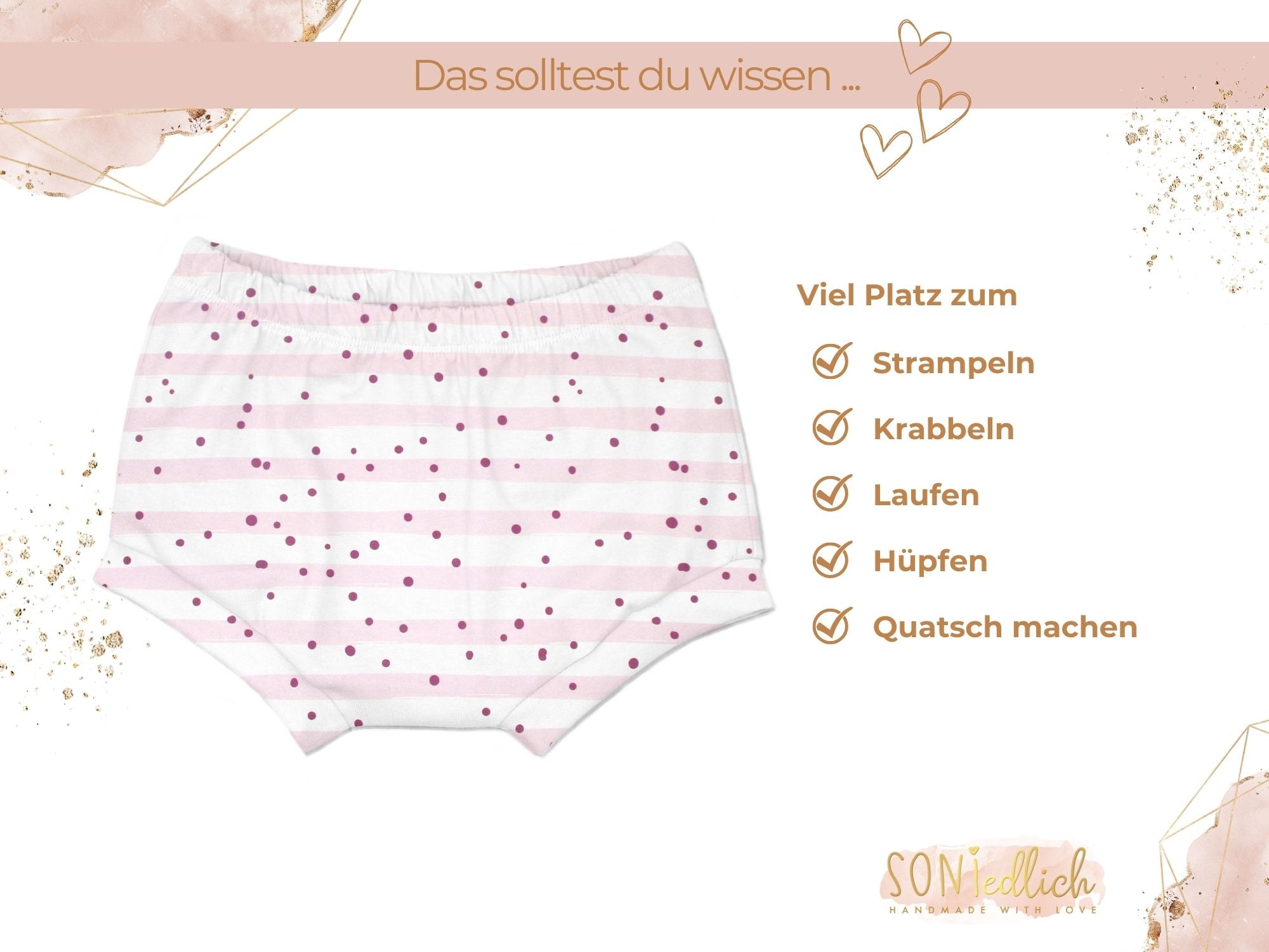 Bummie für Babys und Kinder „dotties and stripes“ Beschreibung2