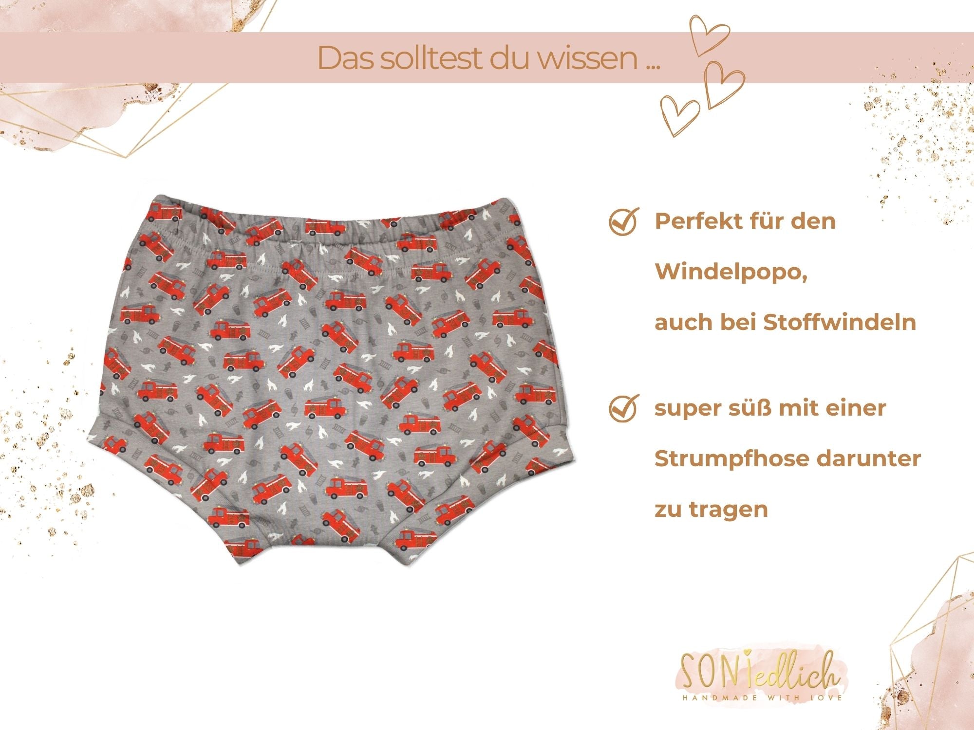 Bummie für Babys und Kinder „Drehleiter grau“ Beschreibung1