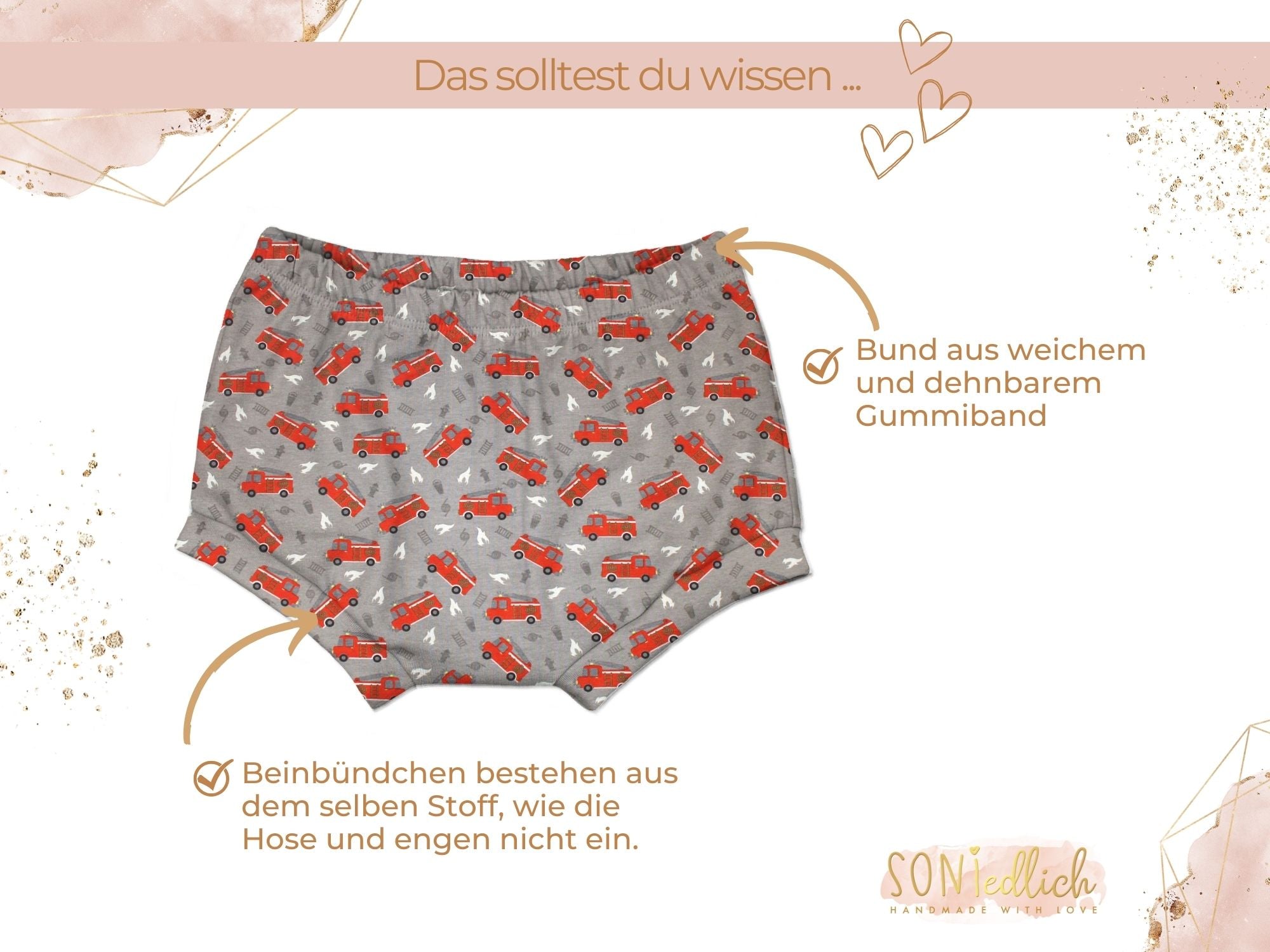 Bummie für Babys und Kinder „Drehleiter grau“ Details