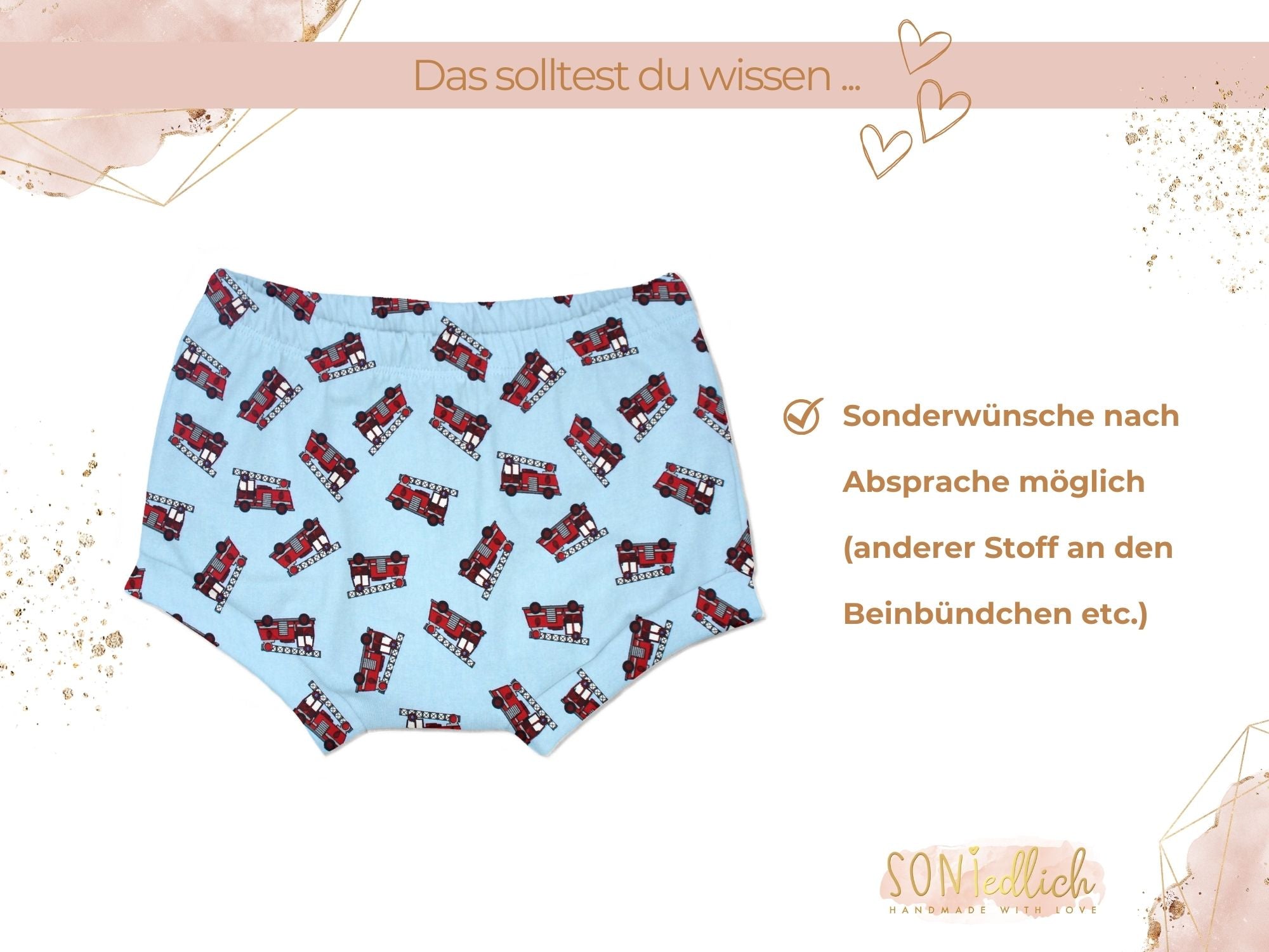 Bummie für Babys und Kinder „Drehleiter hellblau“ Sonderwünsche