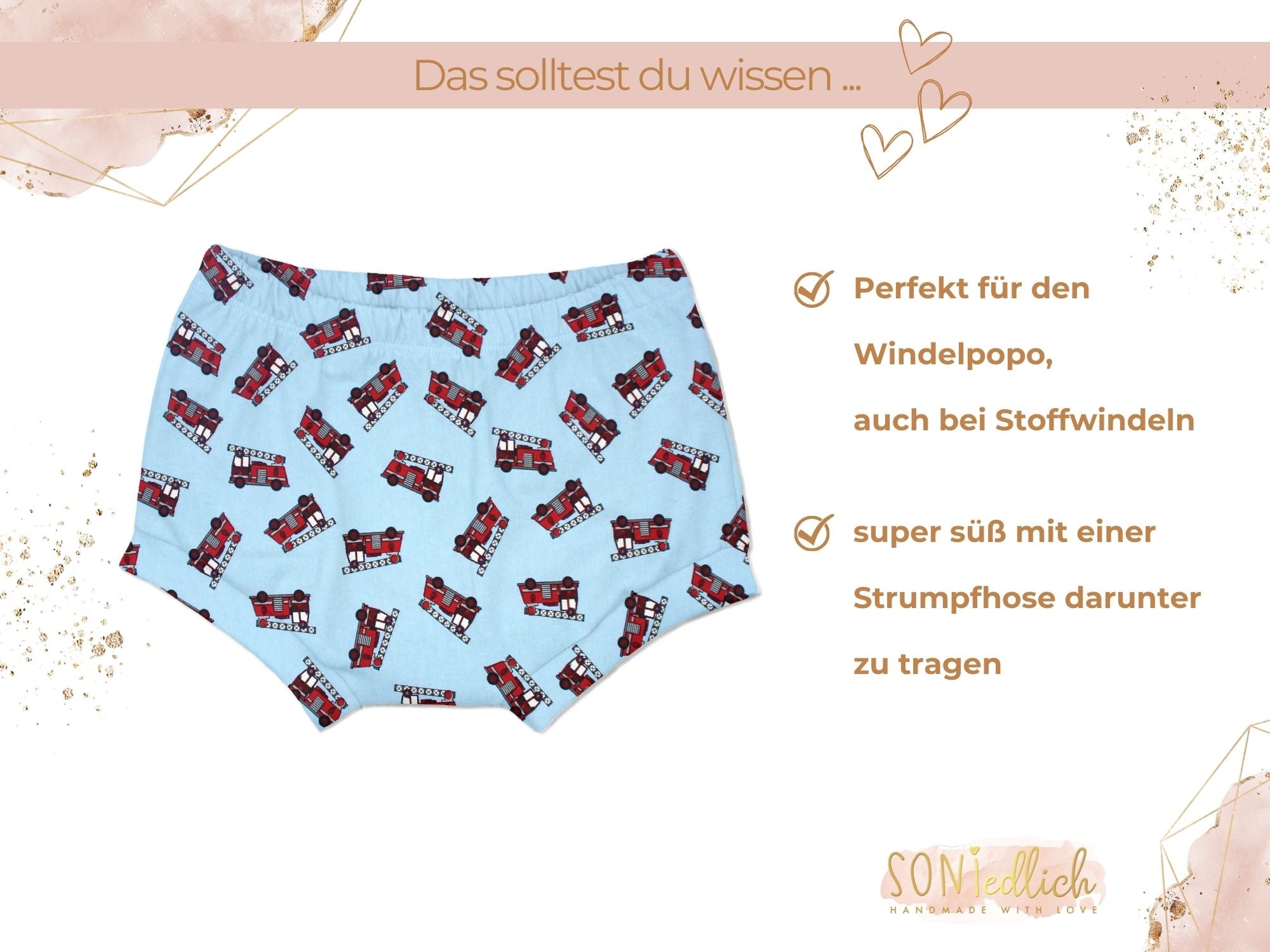 Bummie für Babys und Kinder „Drehleiter hellblau“ Beschreibung1