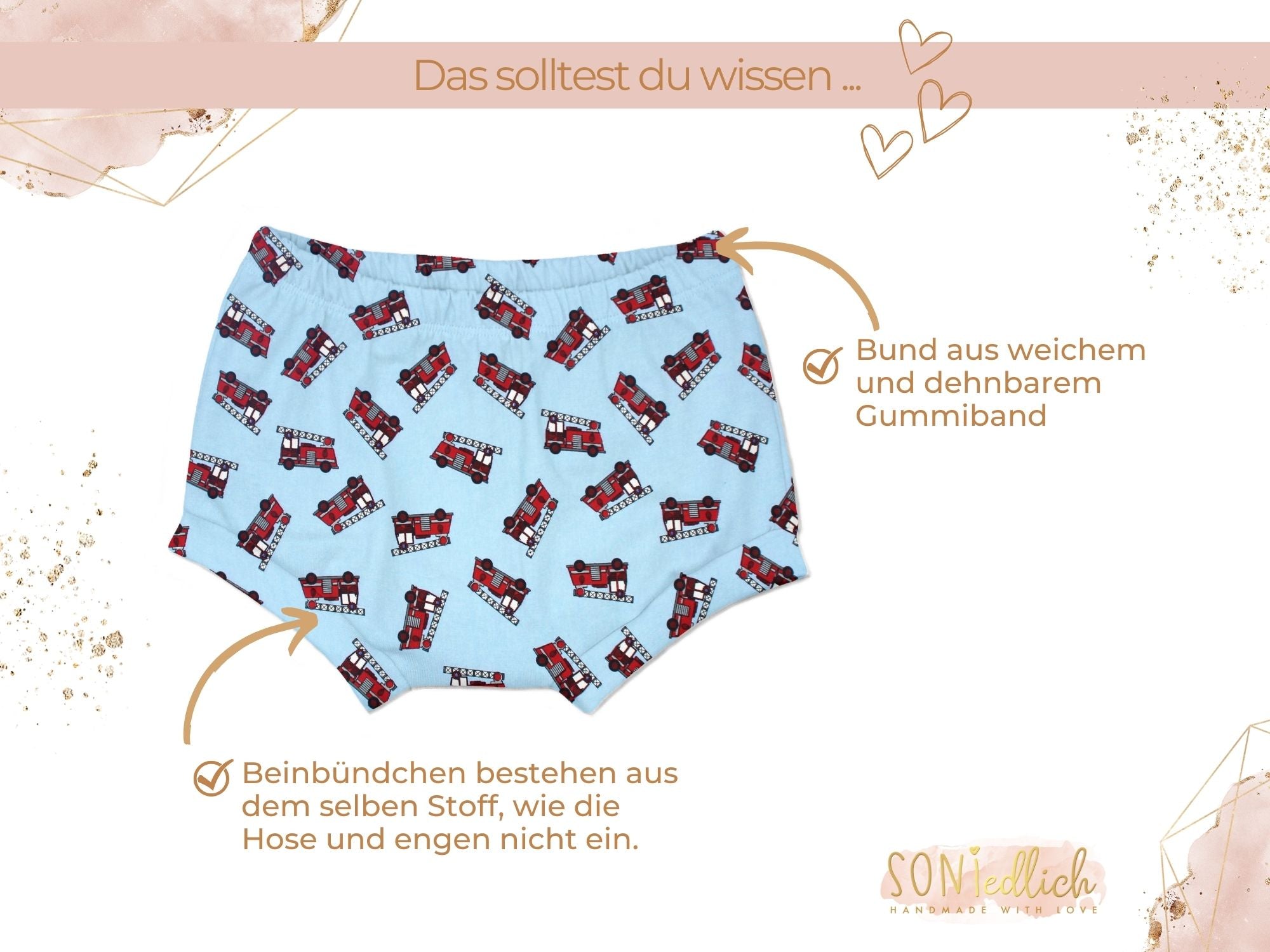 Bummie für Babys und Kinder „Drehleiter hellblau“ Details