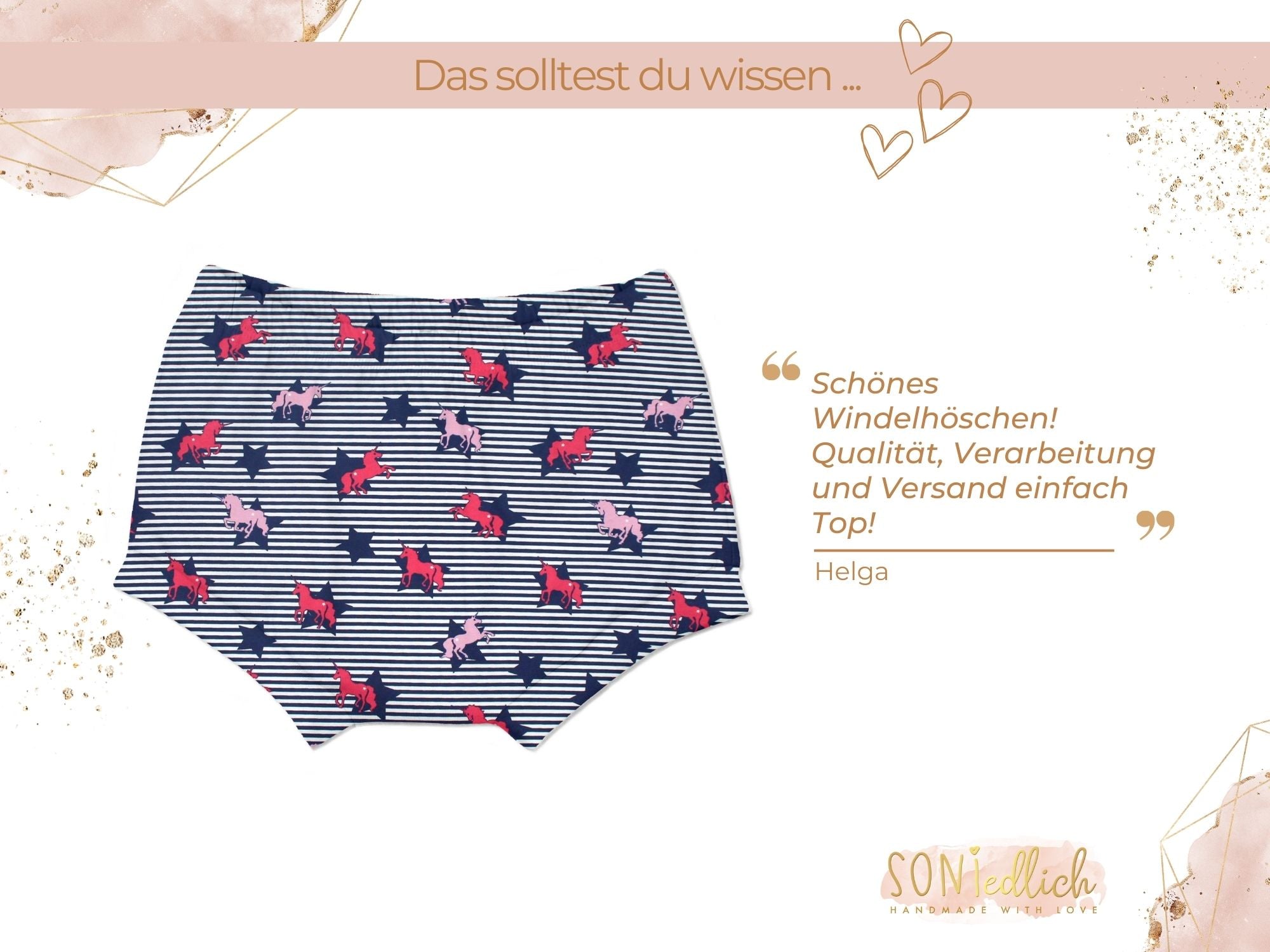 Bummie für Babys und Kinder „Einhorn Streifen“ Bewertung
