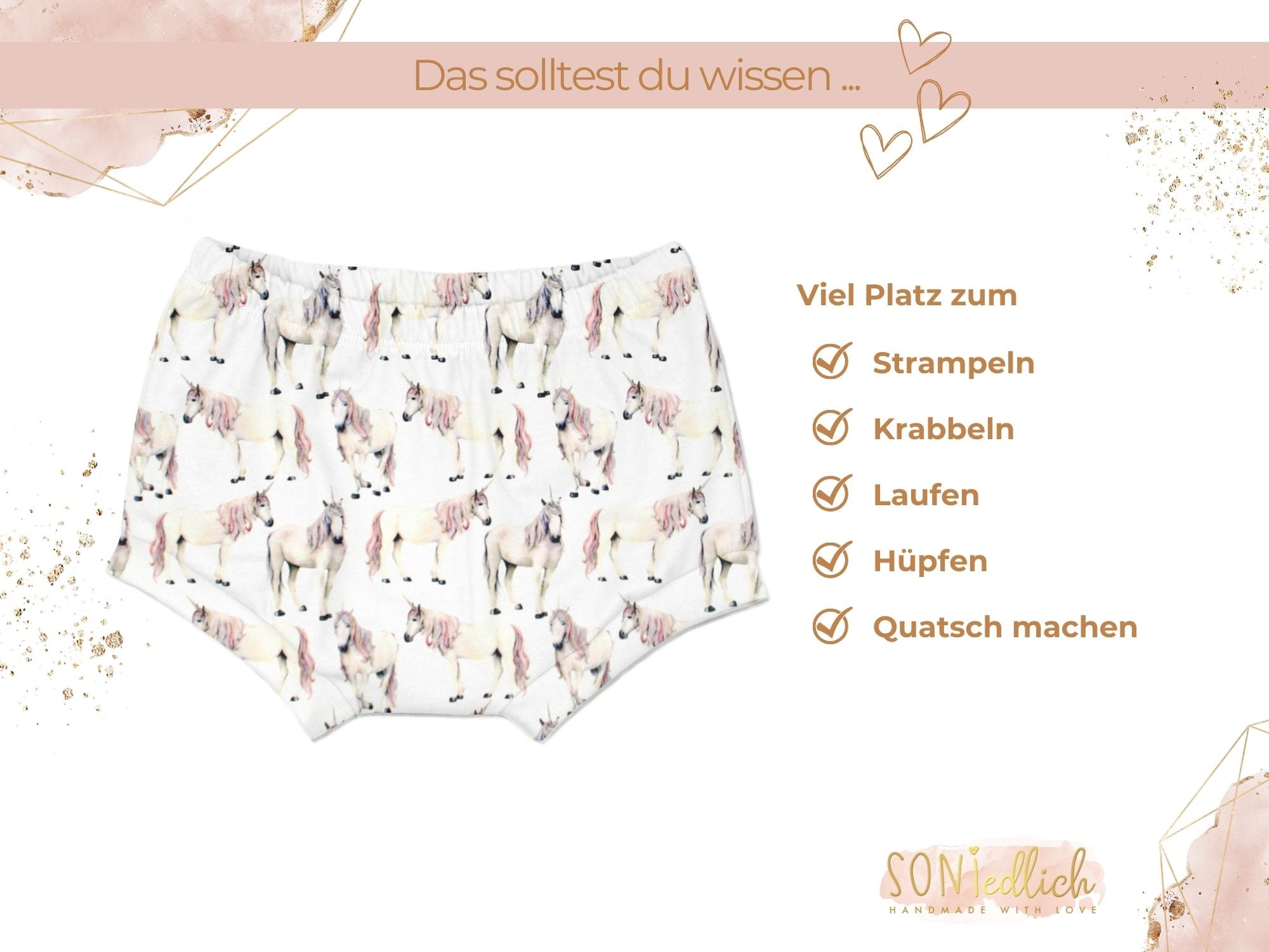 Bummie für Babys und Kinder „Einhorn“ Beschreibung2