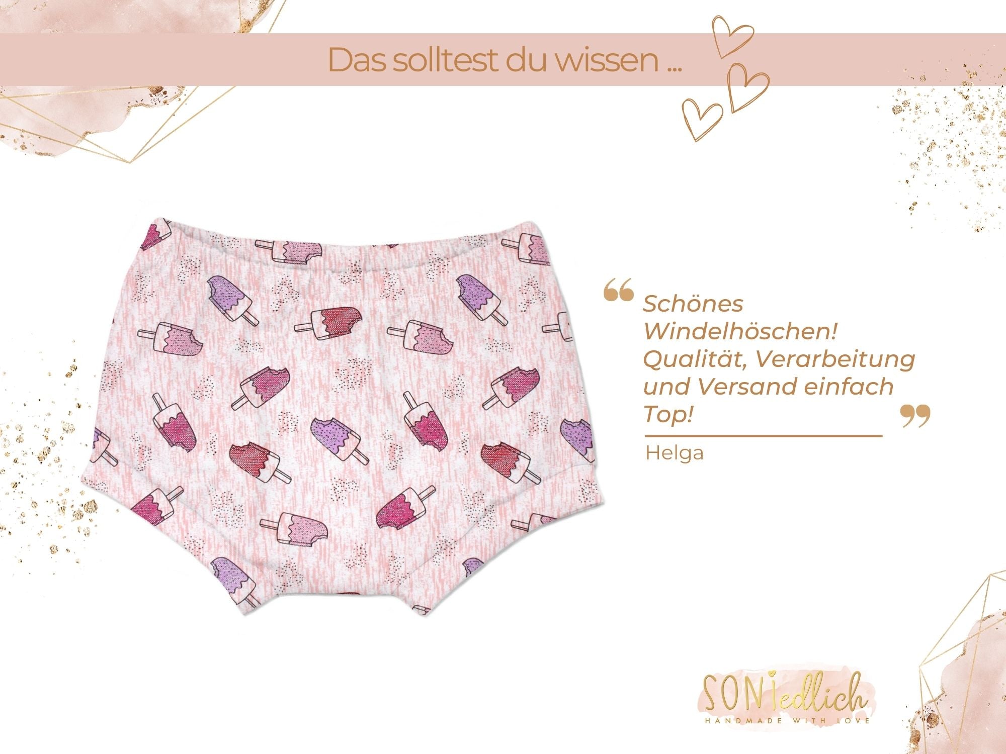 Bummie für Babys und Kinder „Eis am Stiel glitzer“ Bewertung